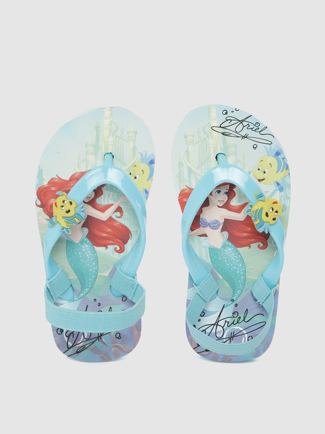 

toothless Princess Girls Sea Green & Rust Red Printed Disney Princess Thong Flip-Flops