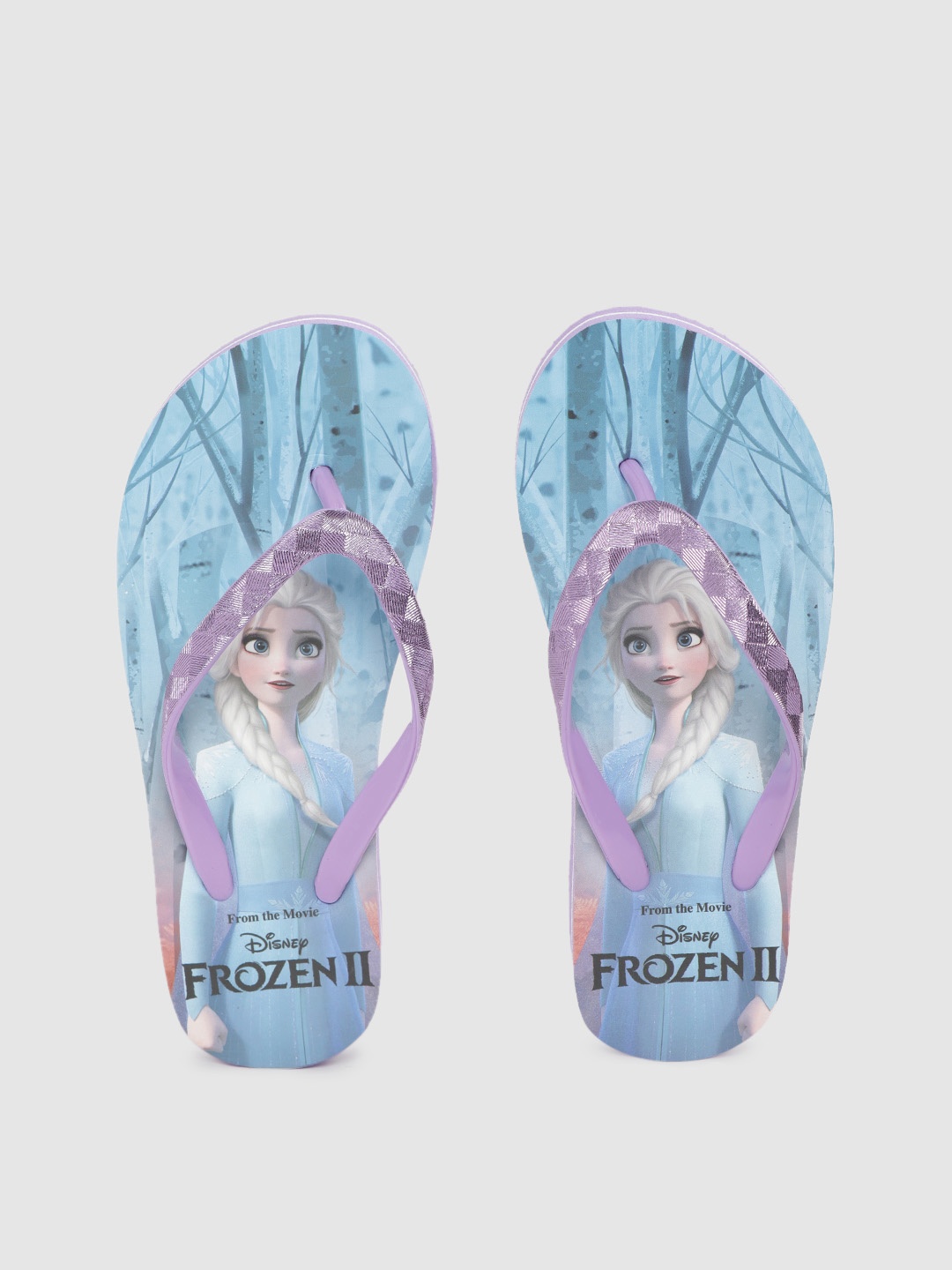 

toothless Girls Purple & Blue Printed Flatform Frozen Thong Flip-Flops