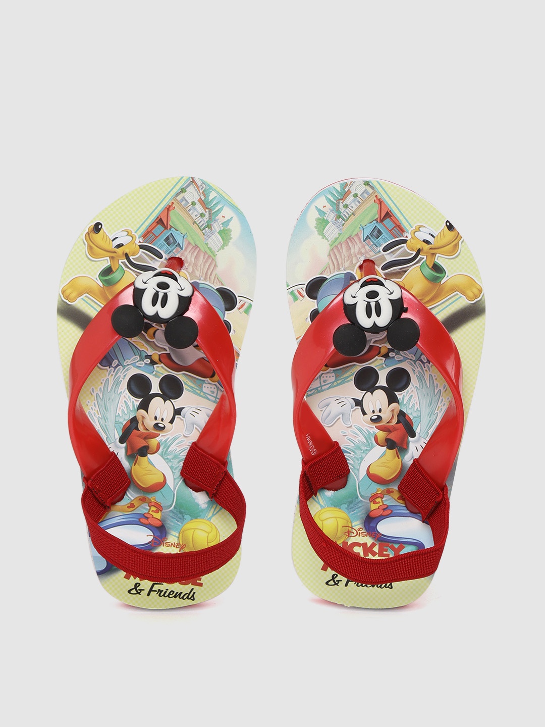 

toothless Boys Red & Blue Disney Mickey Printed Thong Flip-Flops