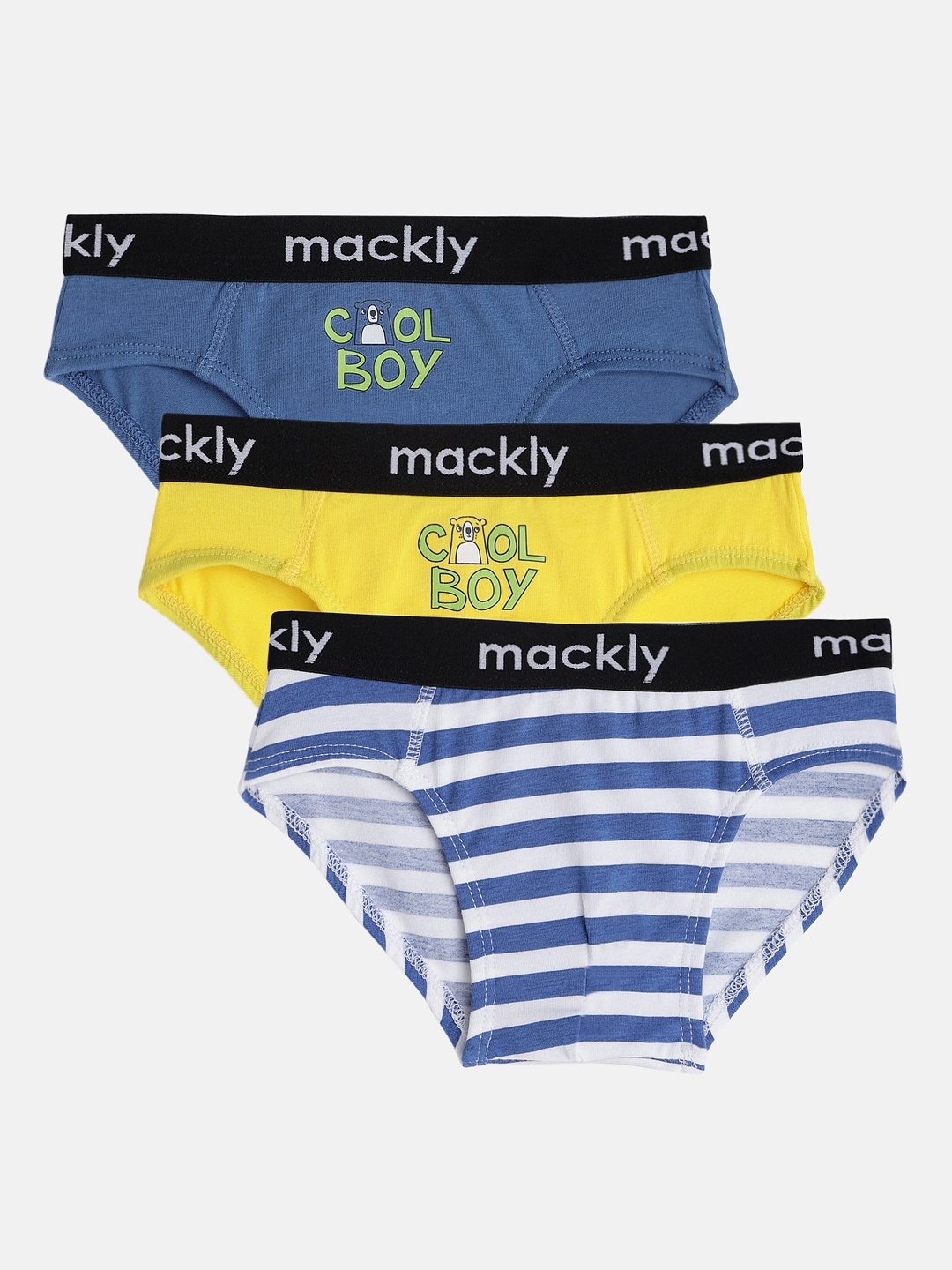 

mackly Boys Pack of 3 Briefs MB-14-2-4yrs, Yellow