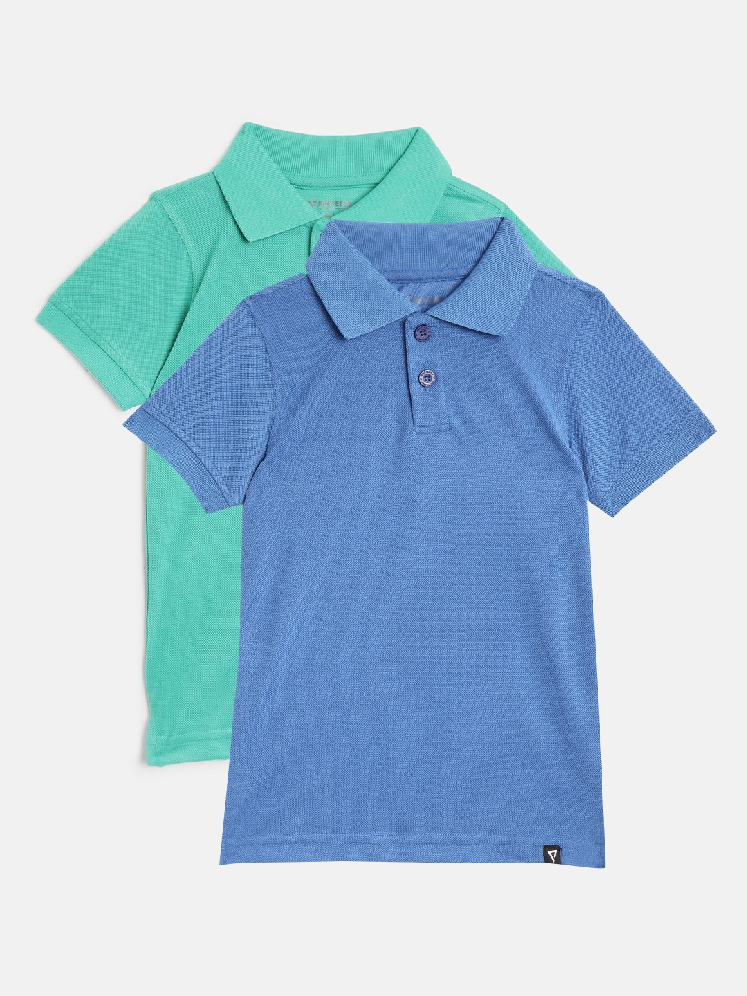 

PROTEENS Boys Pack of 2 Slim Fit Solid Polo Collar T-shirts, Blue
