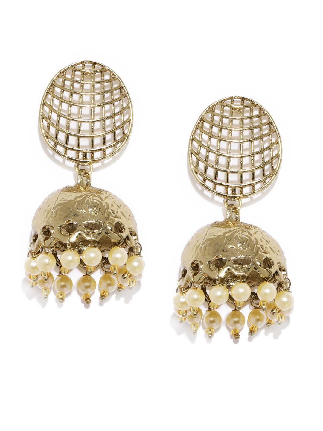 

Fida Gold-Toned Dome Shaped Jhumkas