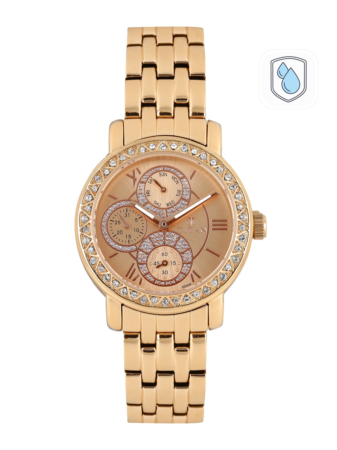 

Titan Upgrades Women Gold Analogue watch NL9743WM01