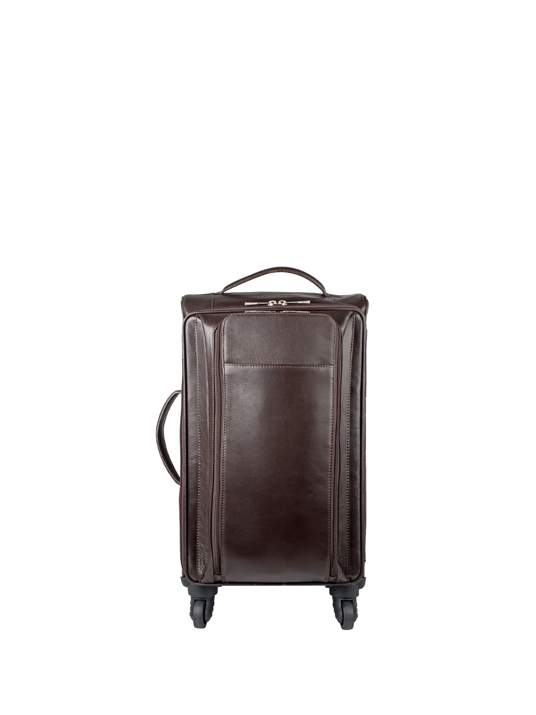 

Hidesign Brown Solid Leather Large Trolley Suitcase