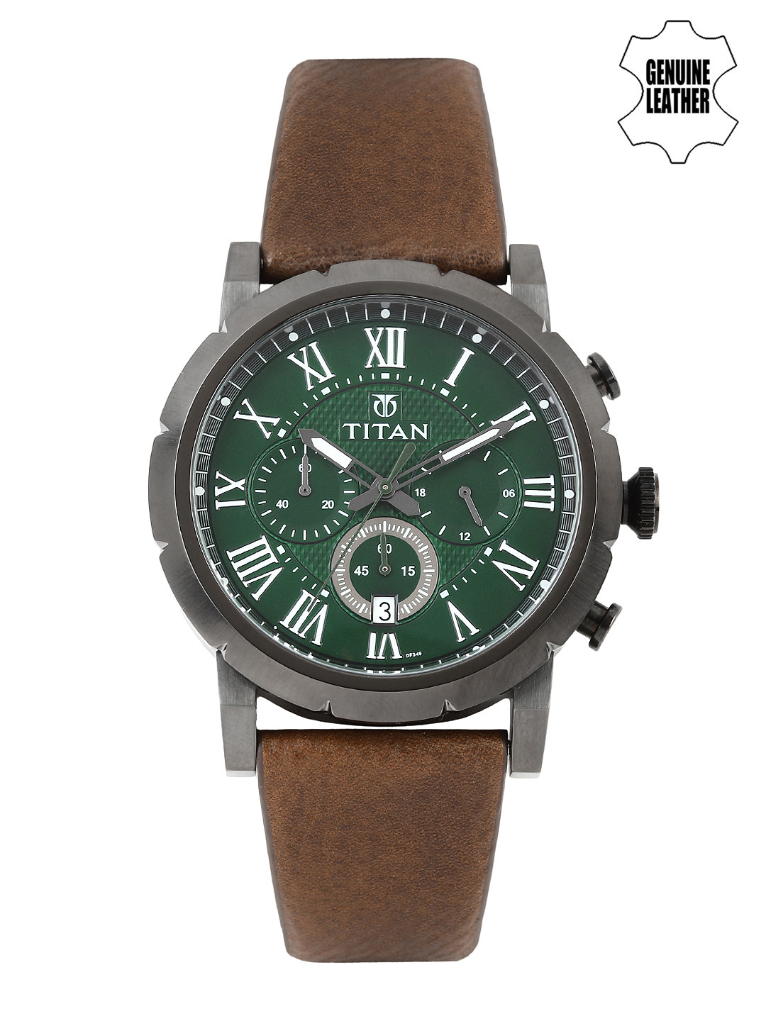 

Titan Men Green Dial Watch 90050QL01J