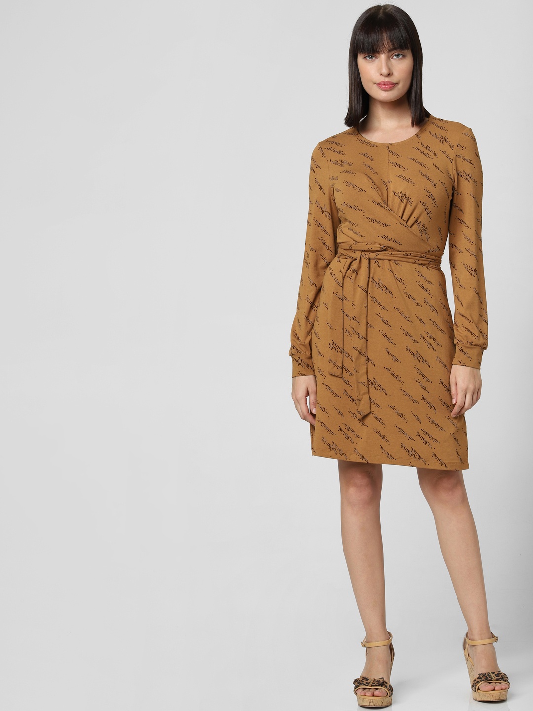 

Vero Moda Women Brown Printed Sheath Dress