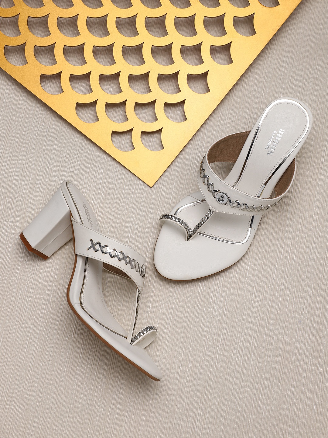 

Anouk Women White Woven Design Heels