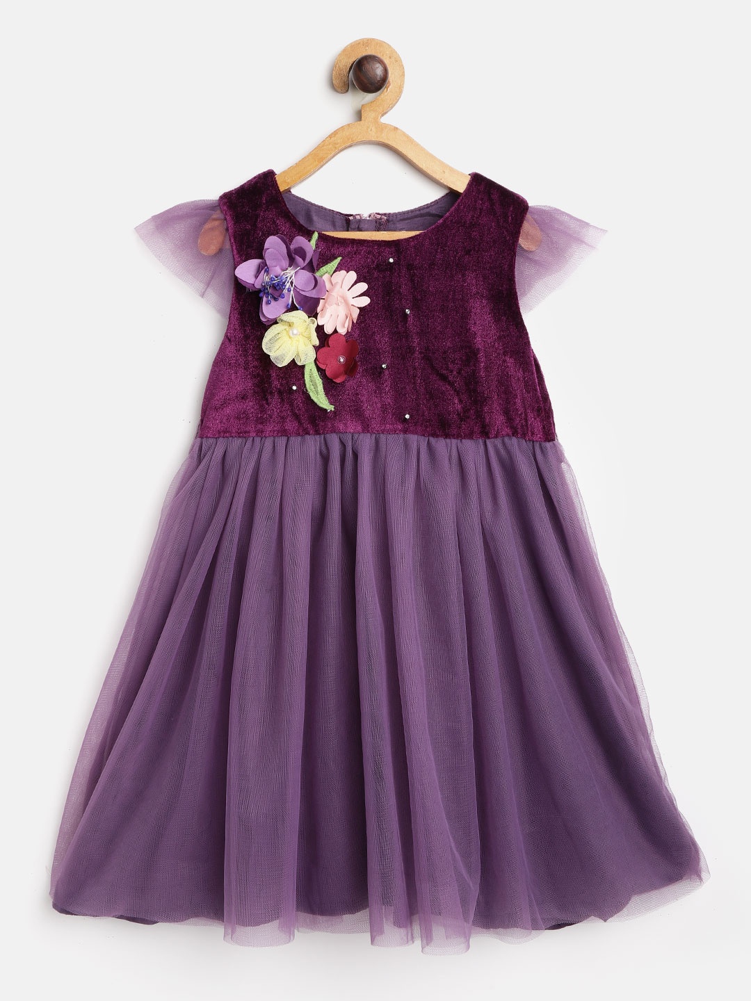 

Nauti Nati Girls Purple Applique Detail Fit & Flare Dress