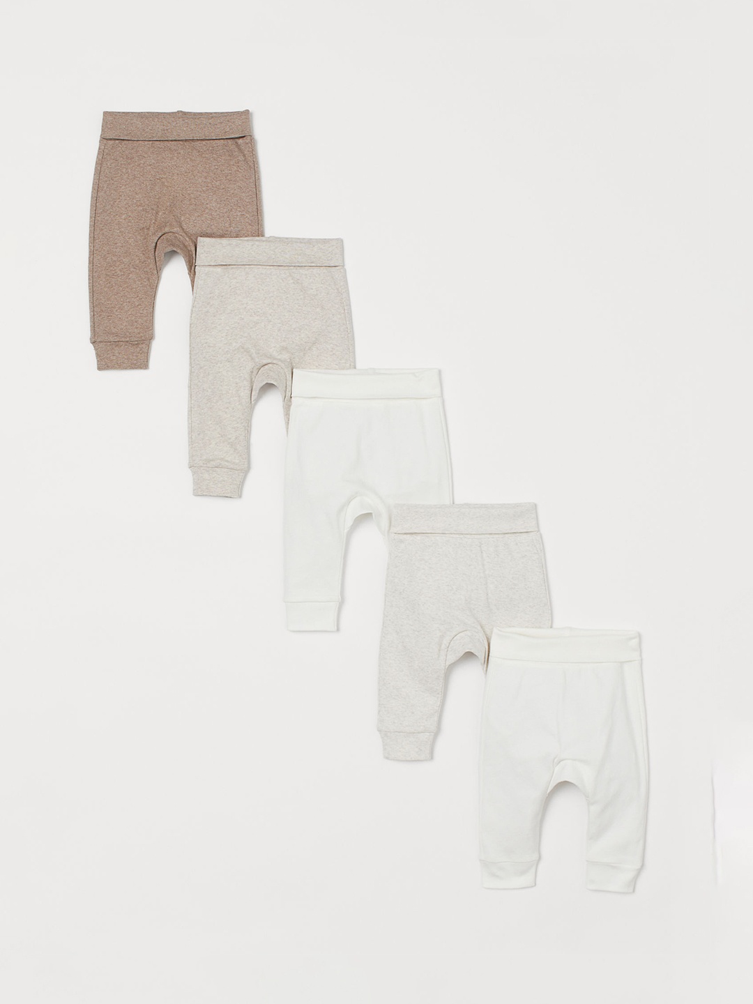

H&M Kids 5-Pack Cotton Sustainable Trousers, Beige