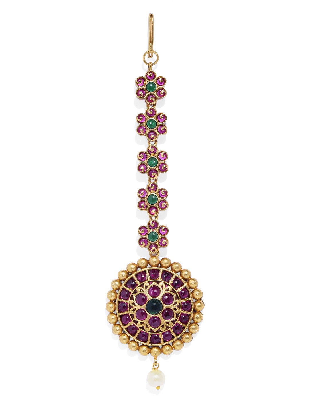 

Peora Gold-Plated & Red Traditional Maang Tikka