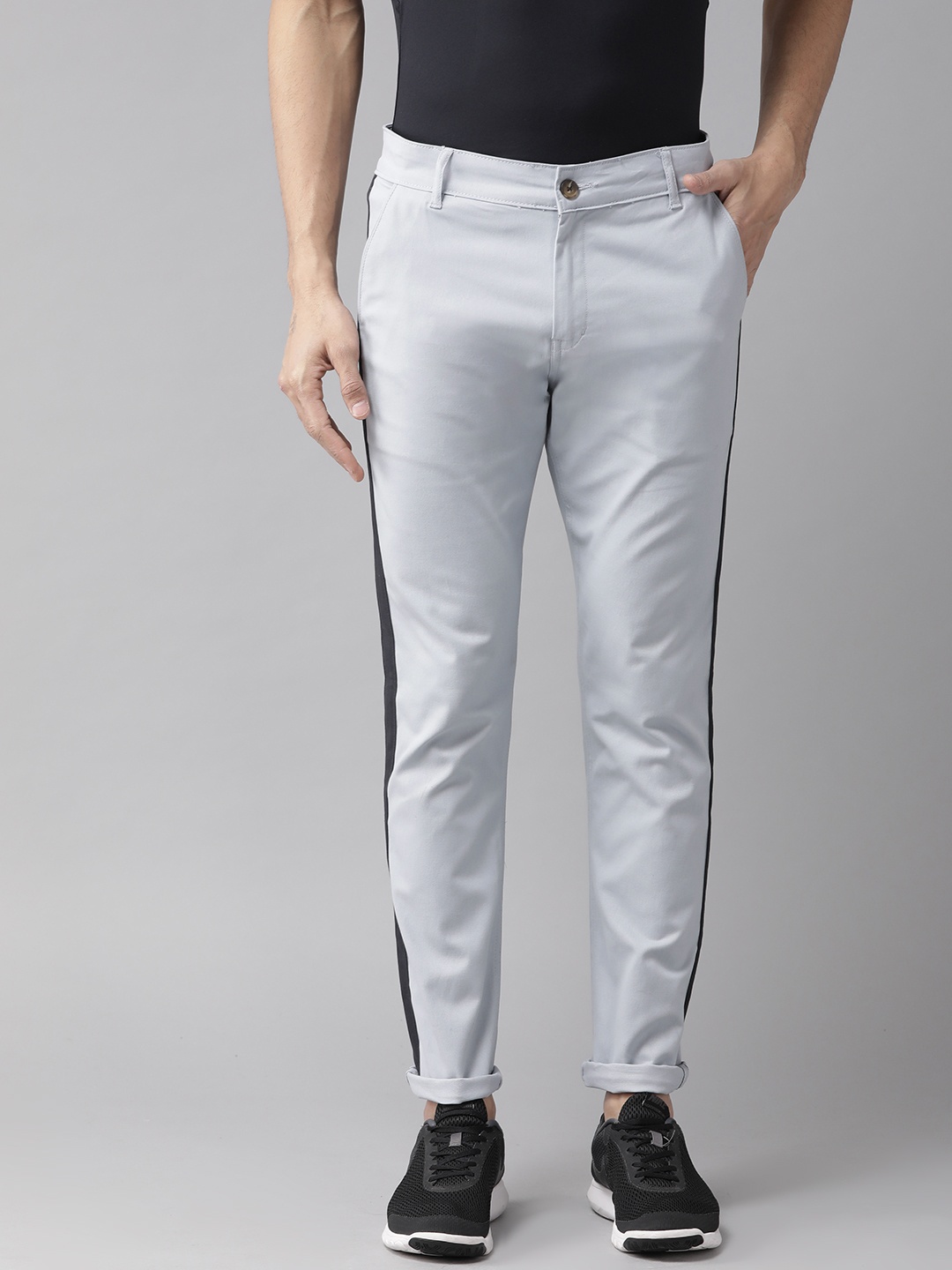 

Hubberholme Men Blue Slim Fit Solid Stretchable Regular Trousers