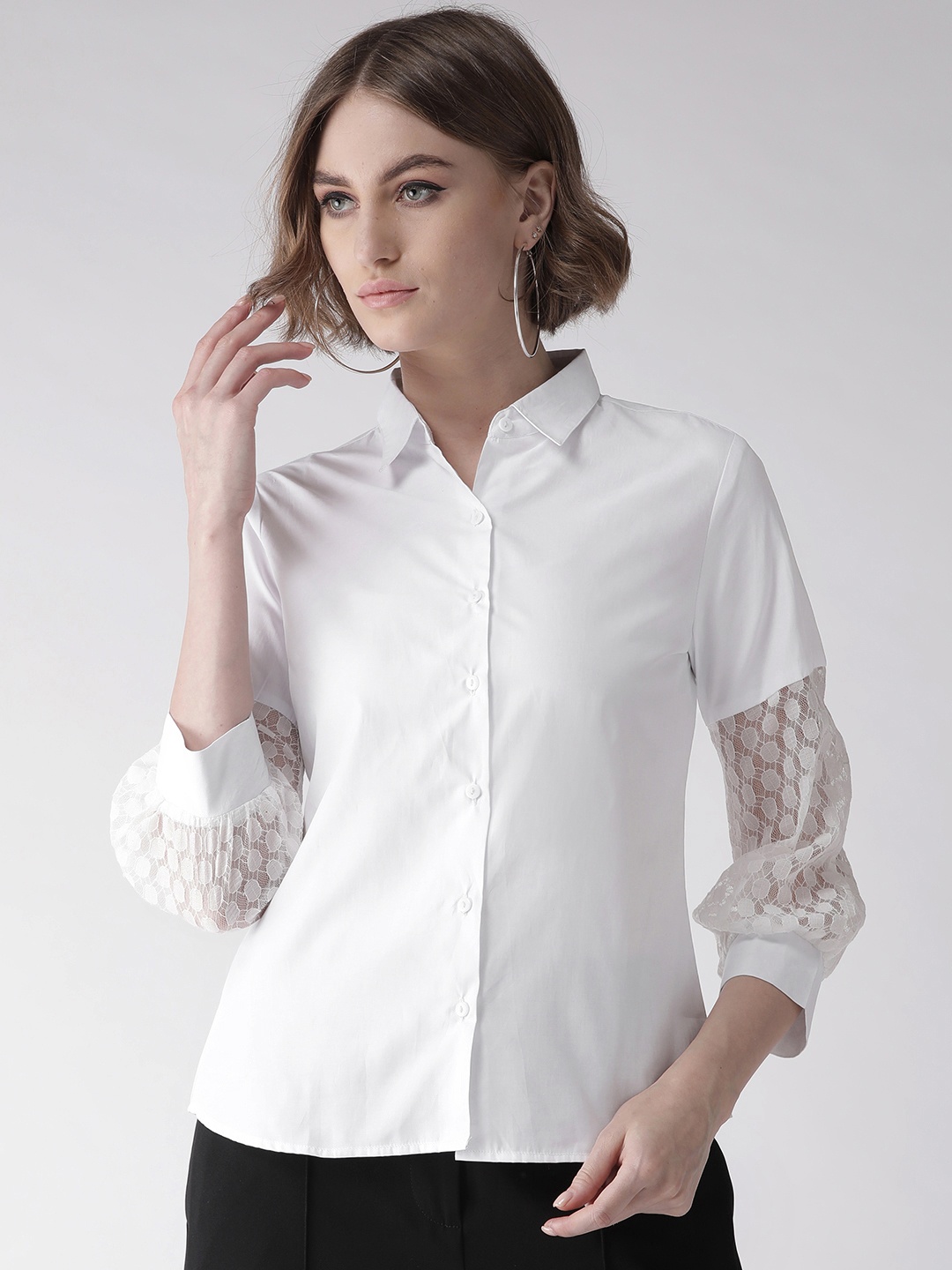 

Style Quotient Women White Regular Fit Solid Shirt