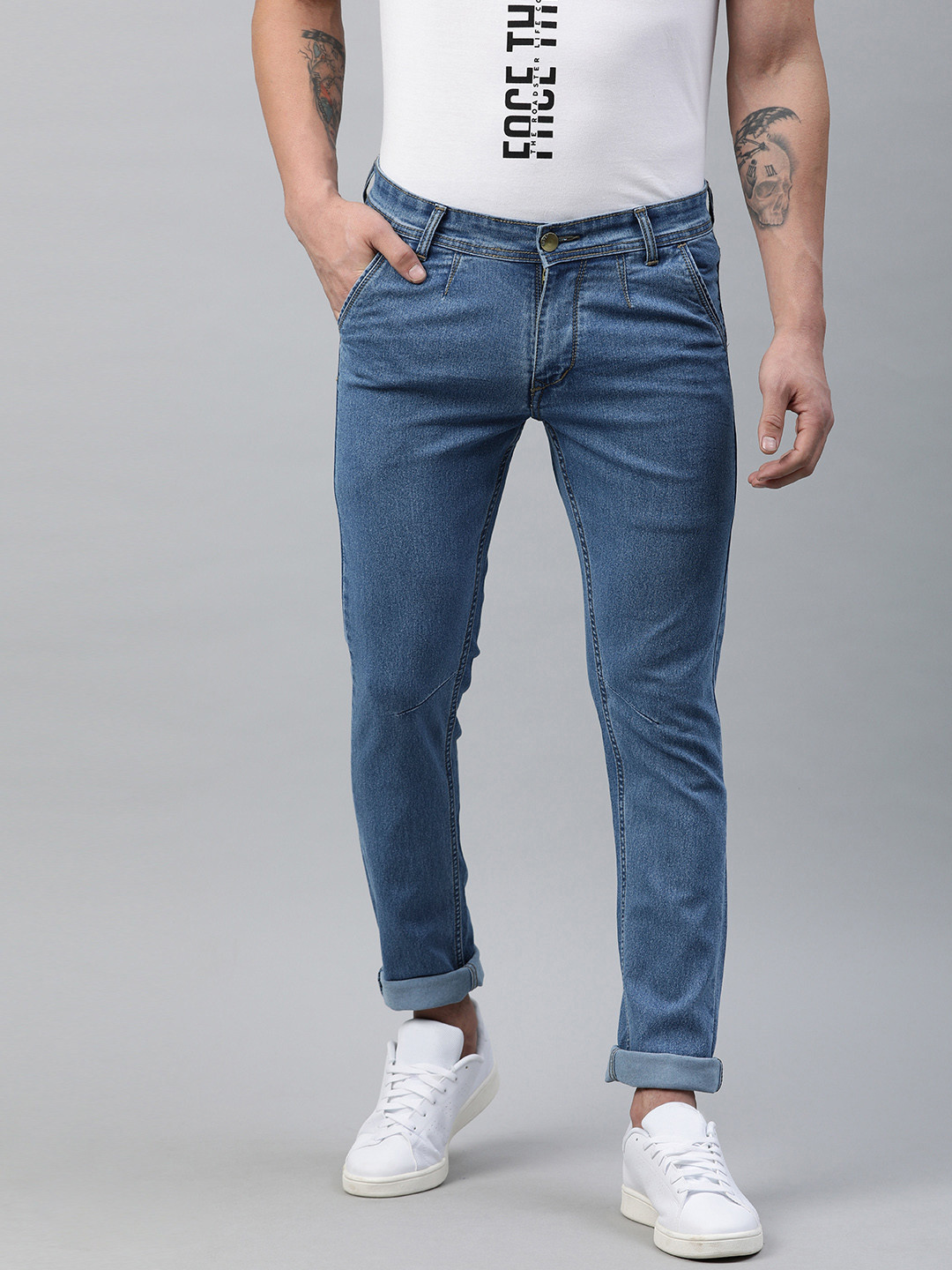 

IVOC Men Blue Skinny Fit Mid-Rise Clean Look Jeans