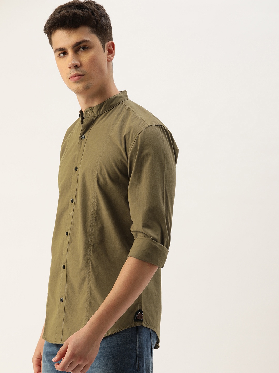 

IVOC Men Khaki Slim Fit Solid Casual Shirt