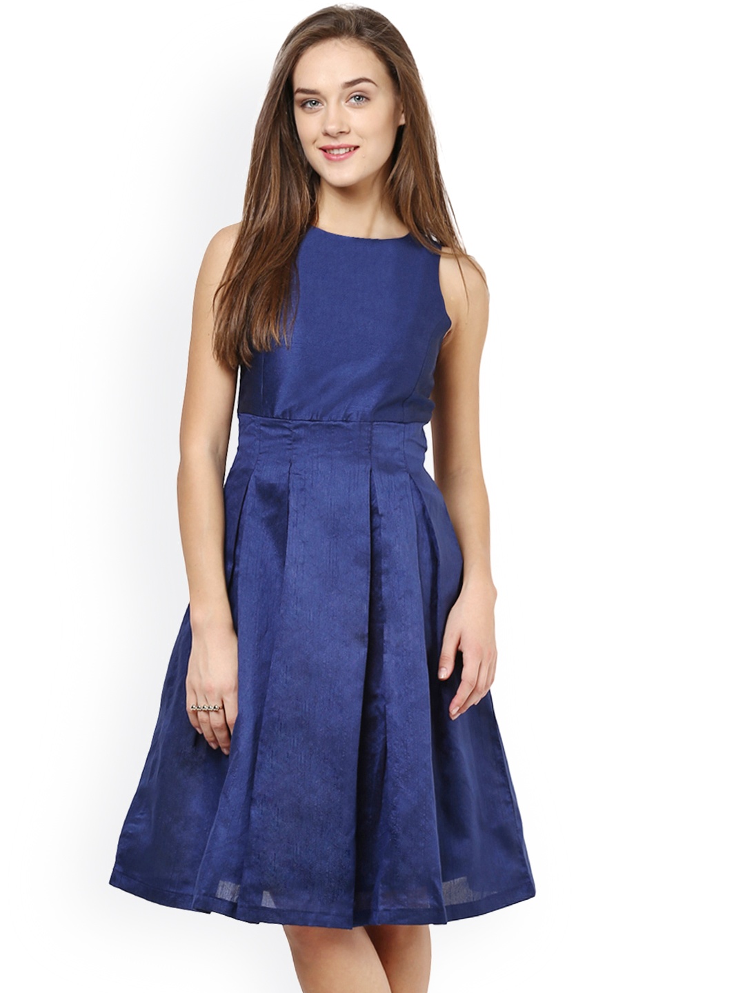 

Miss Chase Navy Fit & Flare Dress, Navy blue