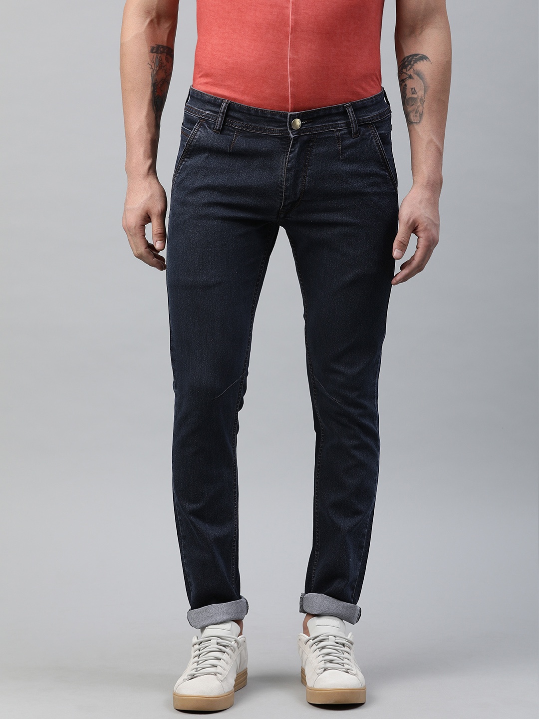 

IVOC Men Blue Skinny Fit Mid-Rise Clean Look Jeans