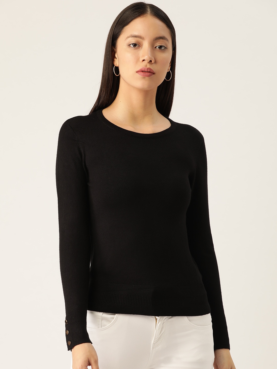 

DOROTHY PERKINS Women Black Solid Petite Pullover