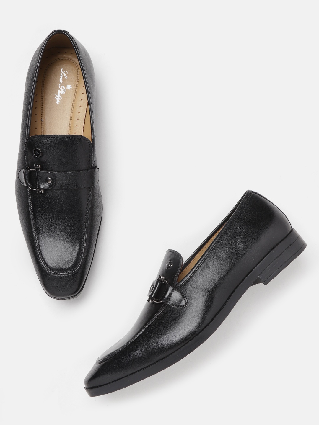 

Louis Philippe Men Solid Leather Formal Slip-Ons, Black