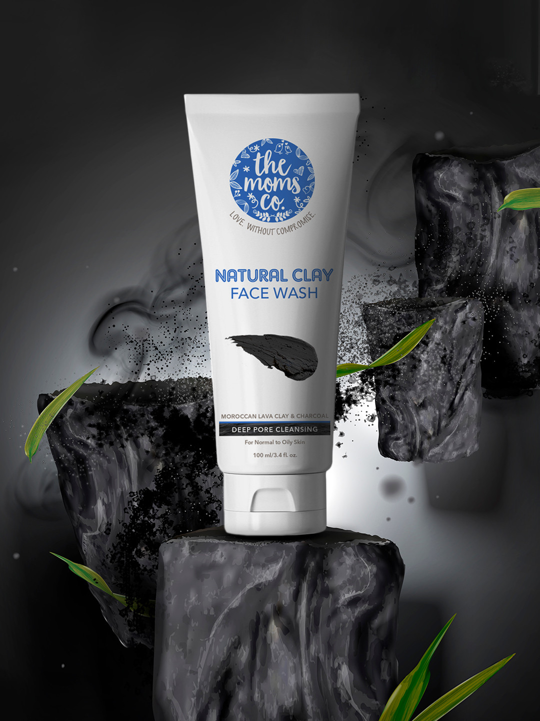 

The Moms Co. Natural Clay Facewash with Moroccan Clay & Charcoal - 100 ml, White