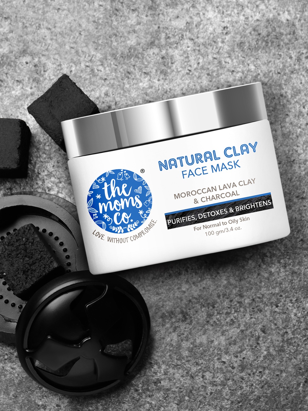 

The Moms Co. Natural Clay Facemask with Moroccan Clay & Charcoal - 100 ml, White