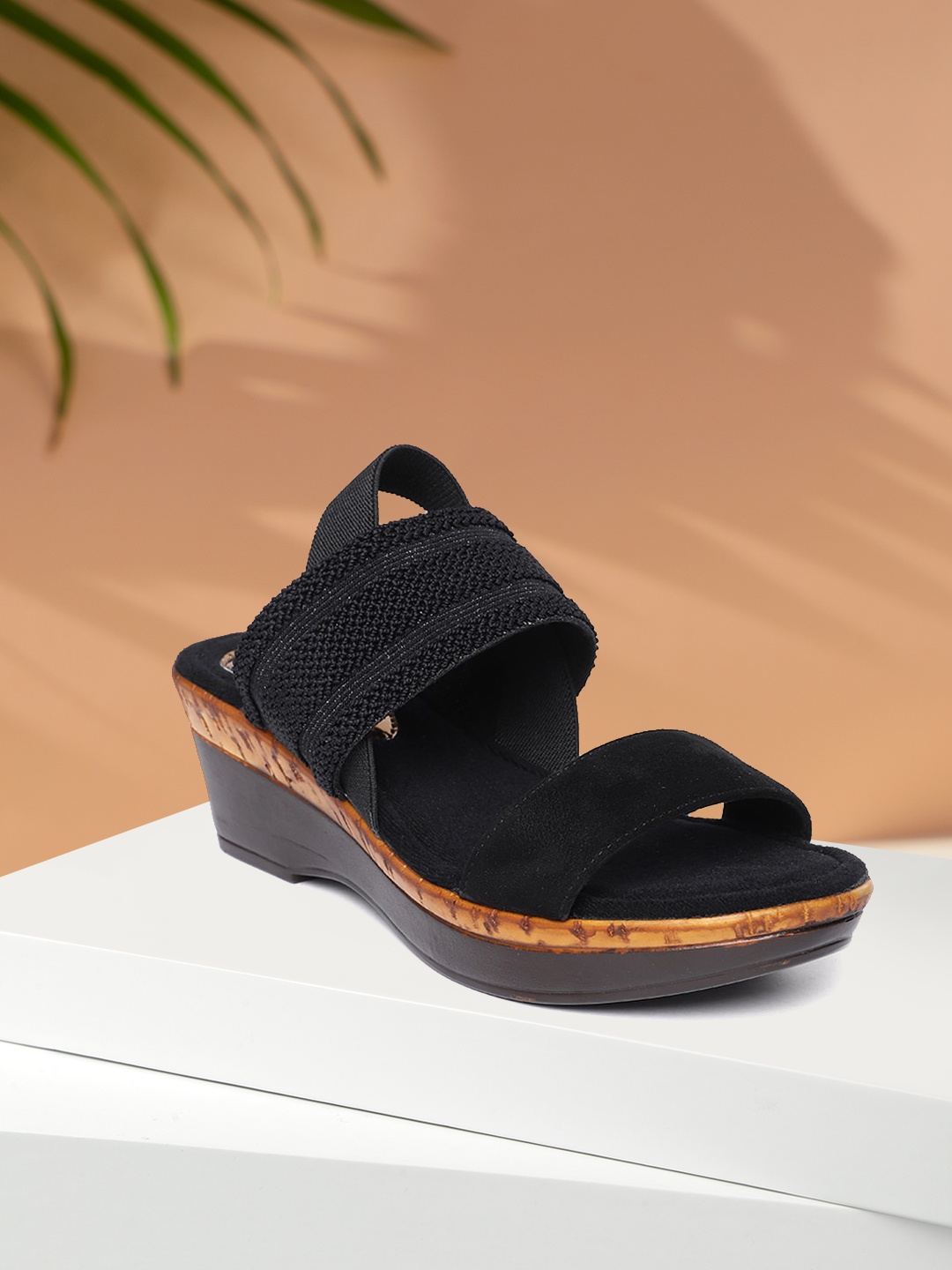 

Catwalk Women Black Woven Design Wedge Sandals