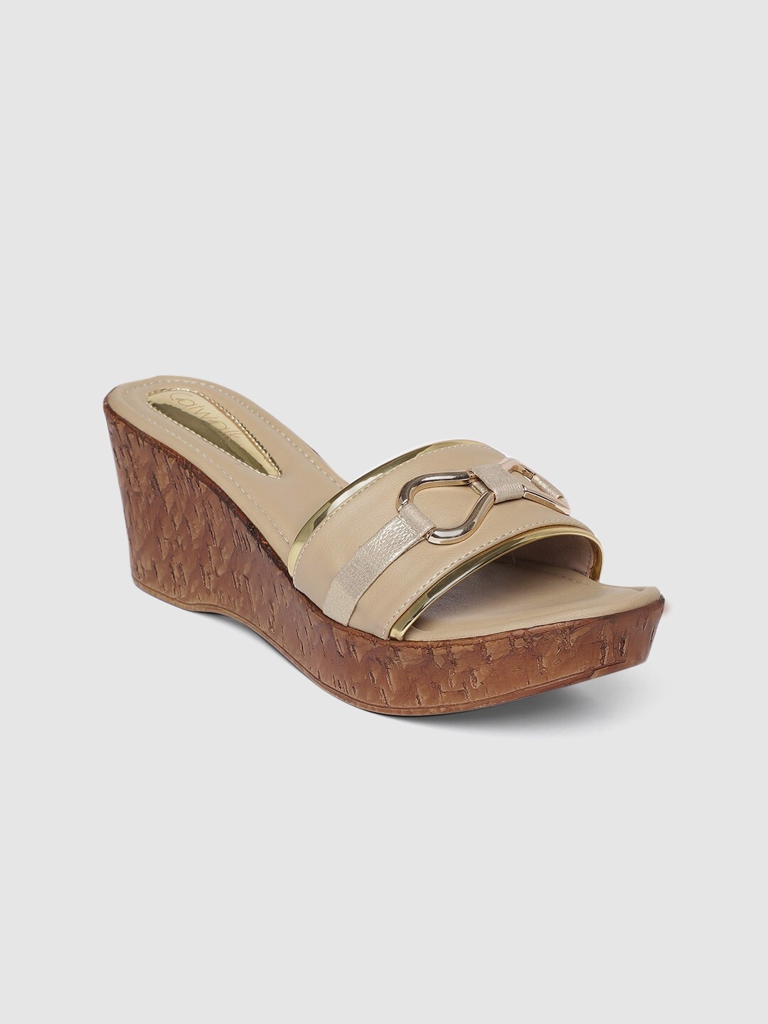 

Catwalk Women Nude-Coloured & Gold-Toned Embellished Heels