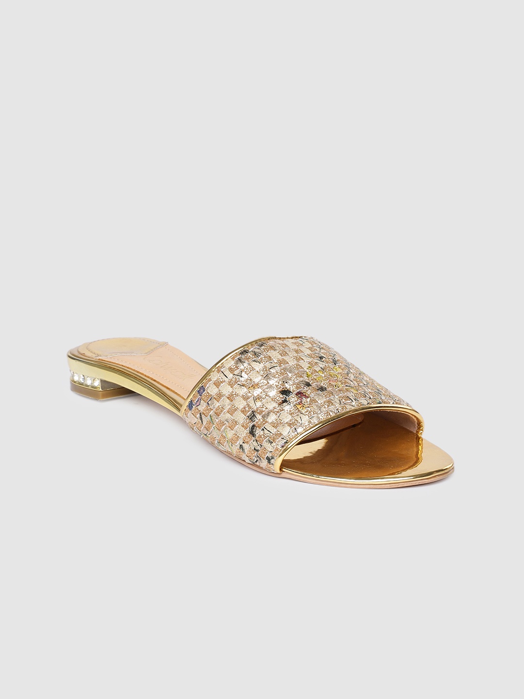 

Catwalk Women Gold-Toned Embellished Open Toe Flats