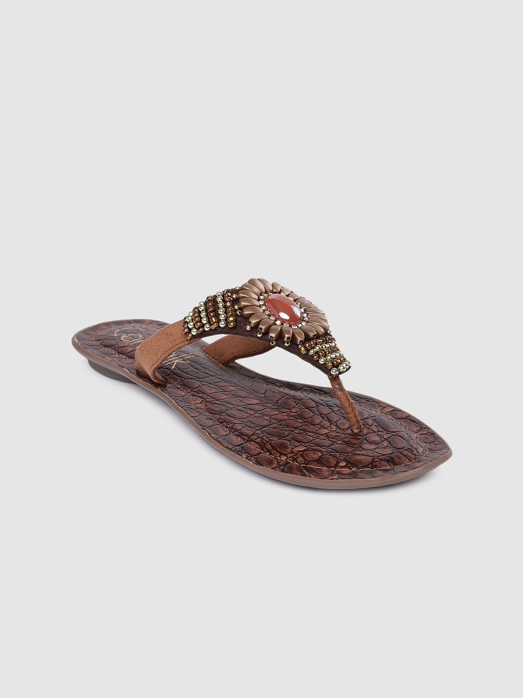 

Catwalk Women Brown Embellished Open Toe Flats