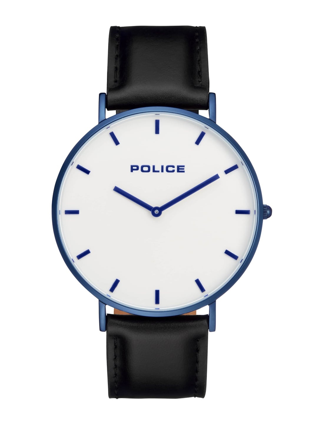 

Police Men White Leather Analogue Watch NBPL15367JSBL01