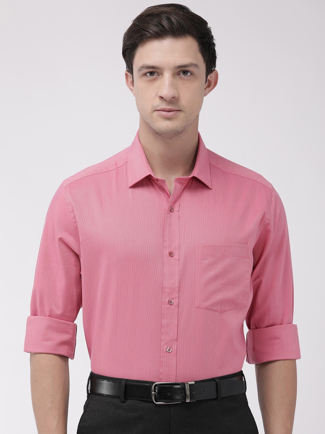 

Park Avenue Men Red Regular Fit Self Design Formal Shirt