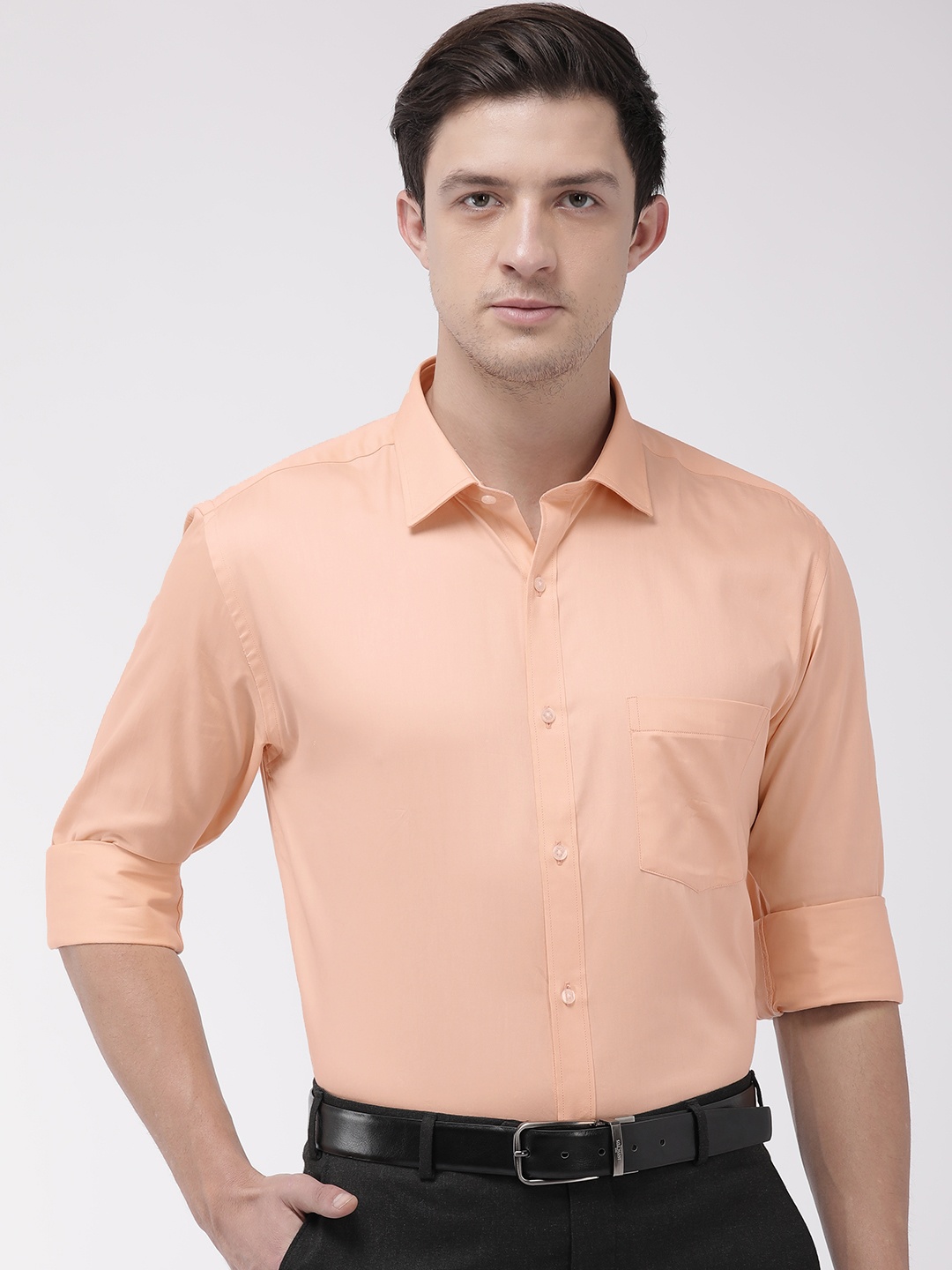 

Park Avenue Men Orange Slim Fit Solid Formal Shirt