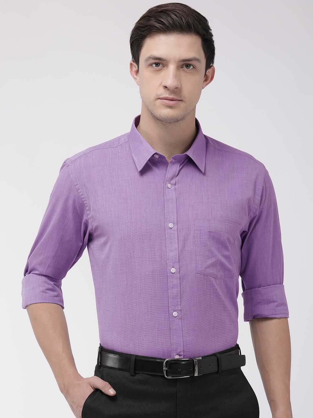 

Park Avenue Men Violet Slim Fit Solid Formal Shirt