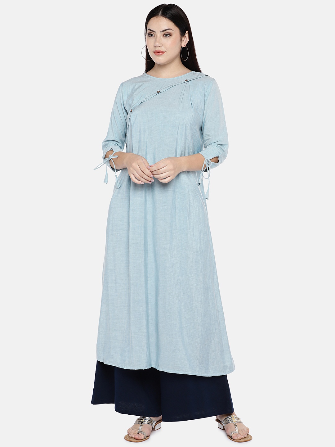 

shiloh Women Blue Solid A-Line Kurta