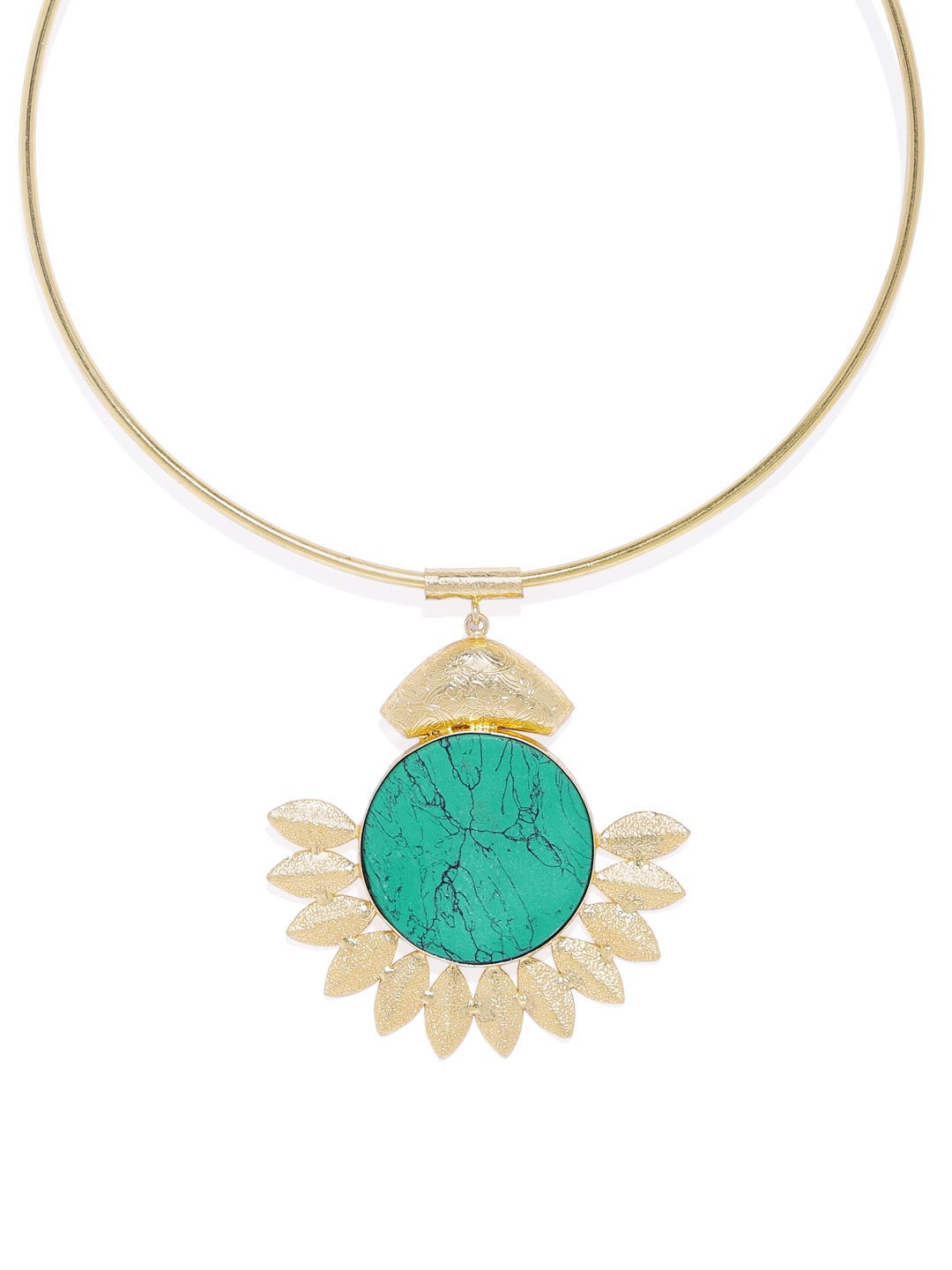 

ARUS Gold-Toned & Green Metal Necklace