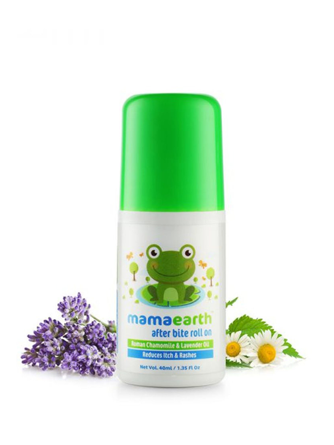 

Mamaearth Sustainable After Bite Roll On For Rashes Mosquito Bites - Lavander Roman Chamomile 40ml, White