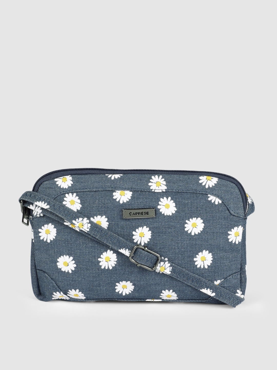 

Caprese Blue & White Printed Sling Bag