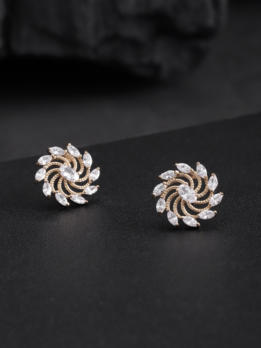 

Carlton London Gold-Plated Contemporary CZ-Studs