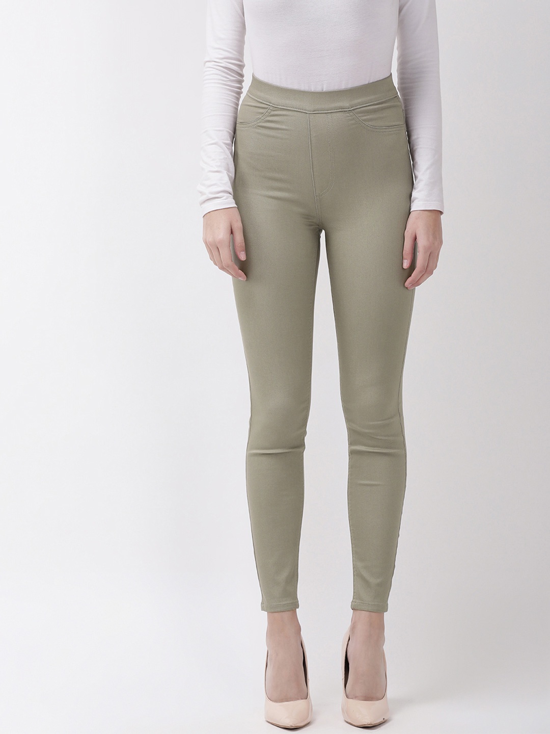 

Marks & Spencer Women Olive Green Solid Jeggings