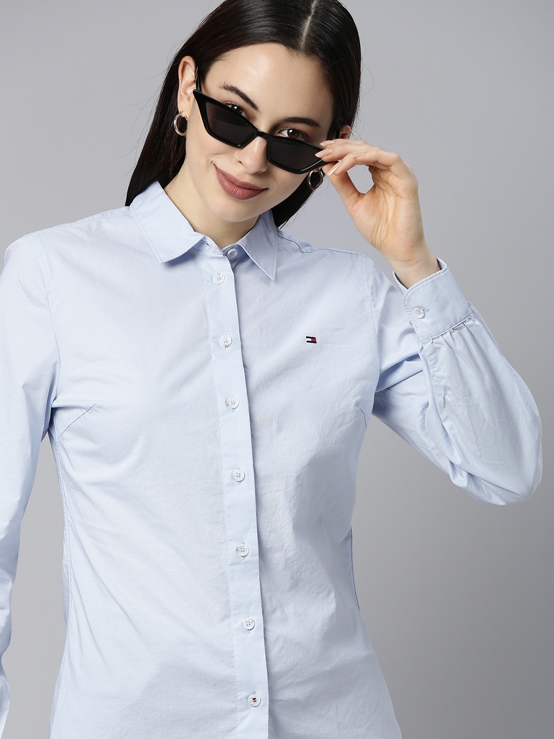 

Tommy Hilfiger Women Blue LACIE Pure Cotton Casual Shirt