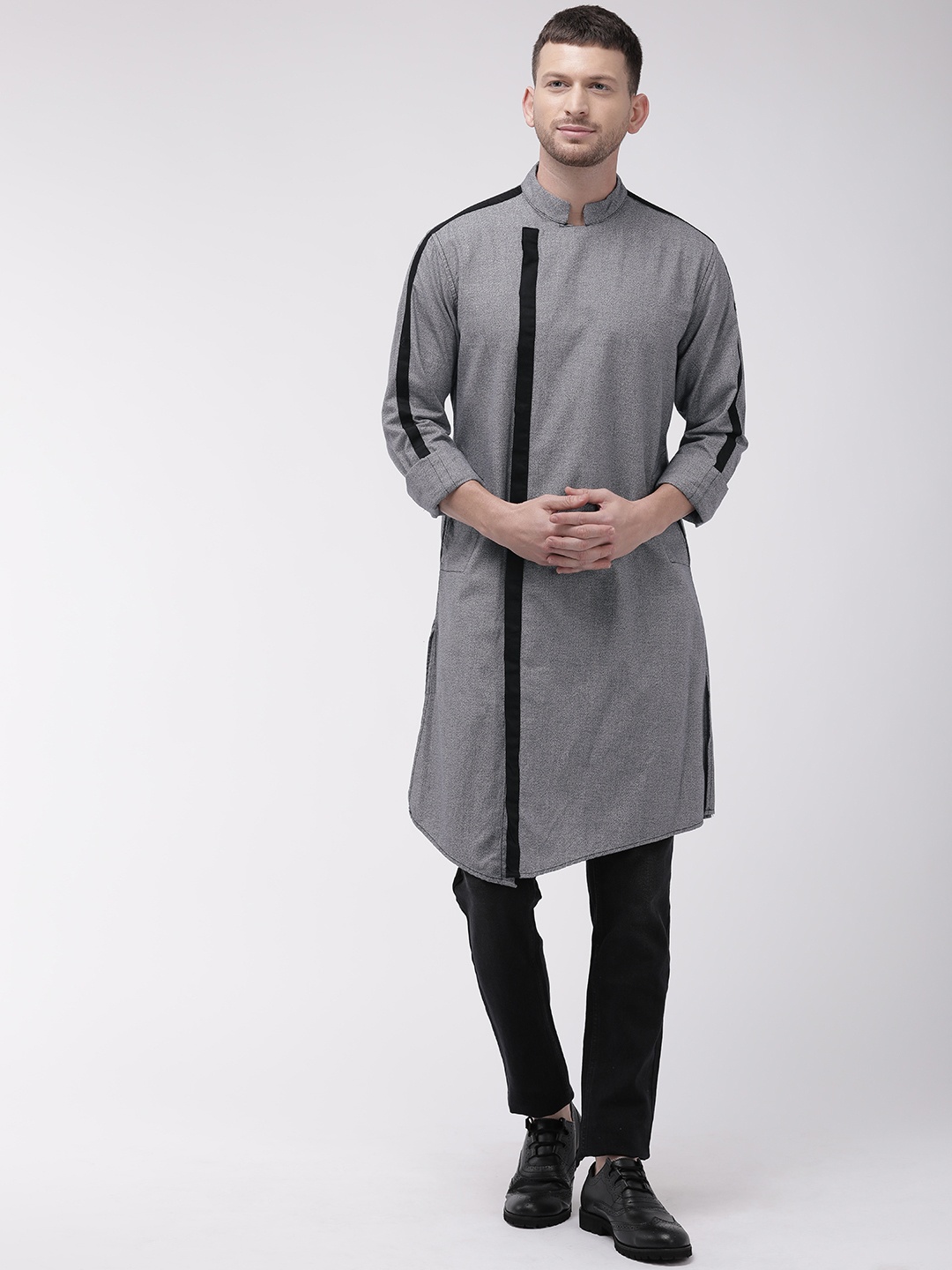 

The Indian Garage Co Men Grey Kurta