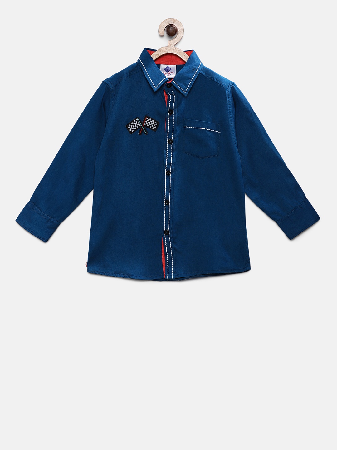 

TONYBOY Boys Blue Regular Fit Solid Casual Shirt