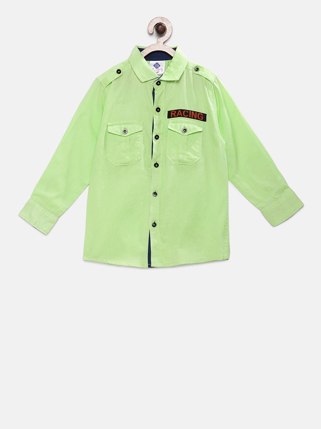 

TONYBOY Boys Lime Green Regular Fit Solid Casual Shirt