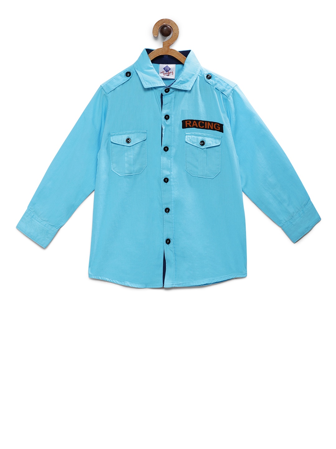 

TONYBOY Boys Blue Regular Fit Solid Casual Shirt