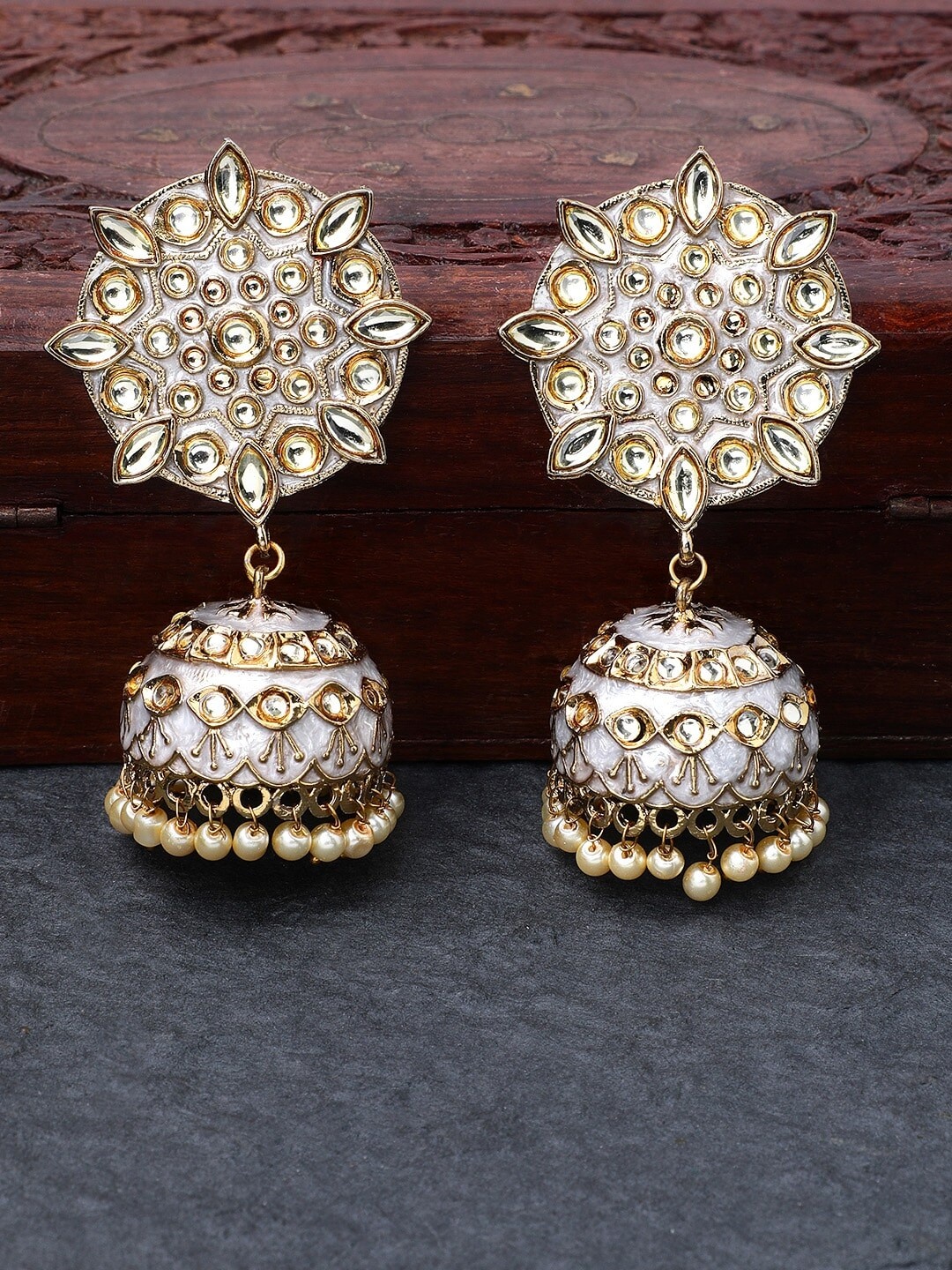 

Rubans Gold Plated Dome Shaped Jhumkas