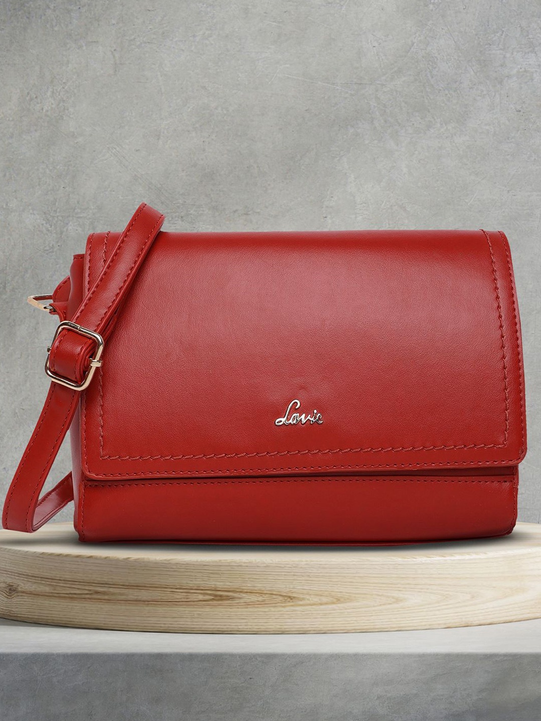 

Lavie Portia Women Red Decorative Horizontal Flap Over Sling Bag