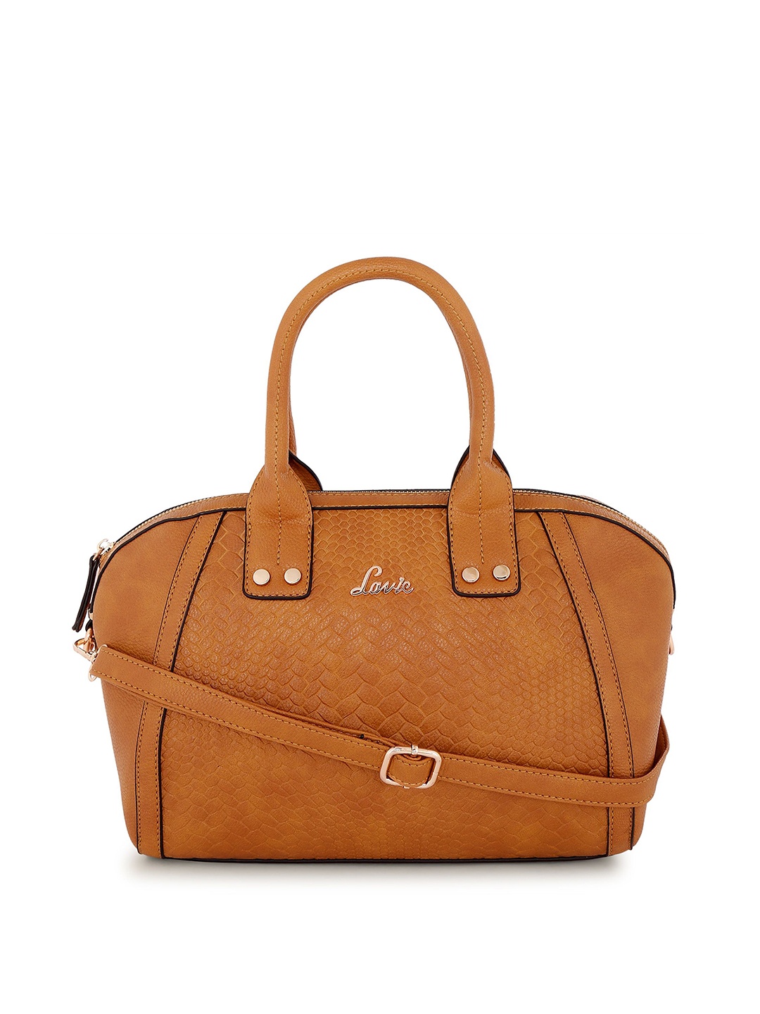 

Lavie Yellow Textured Satchel