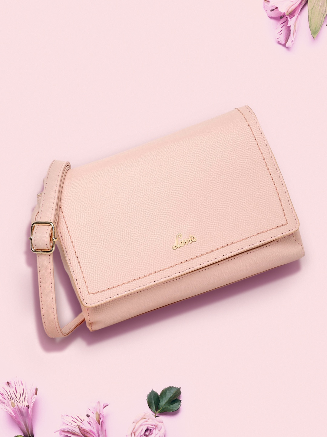 

Lavie Pink Portia Decorative Horizontal Flap Over Sling Bag
