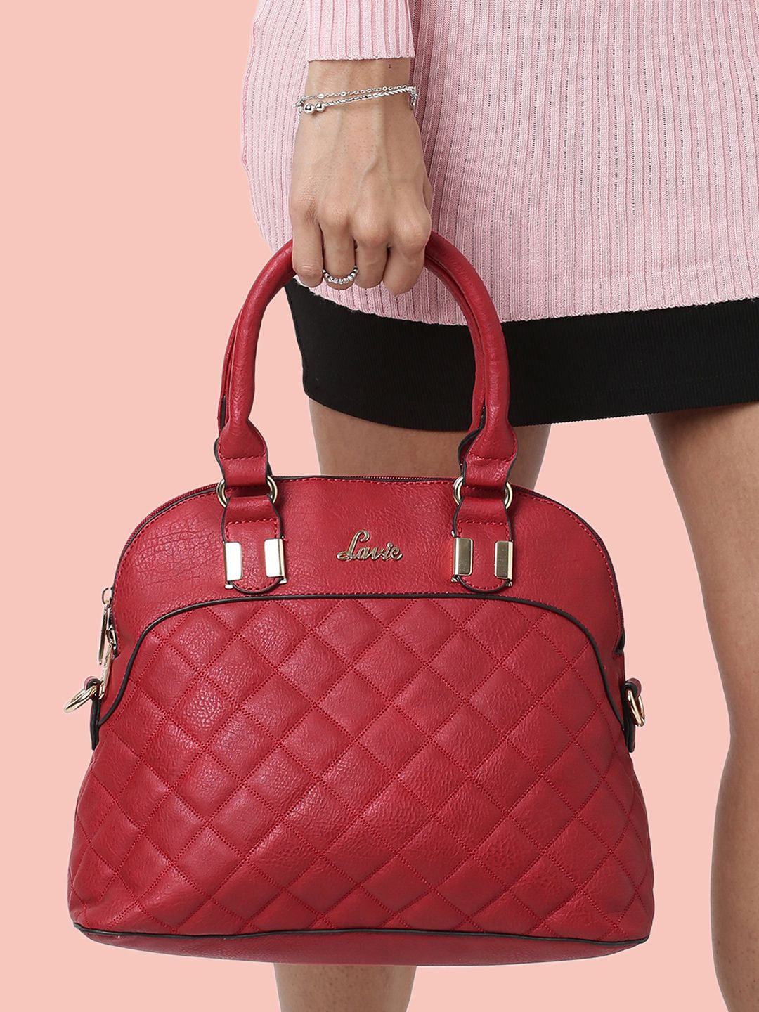 

Lavie Marjorie Burgundy Quilted Handheld Bag