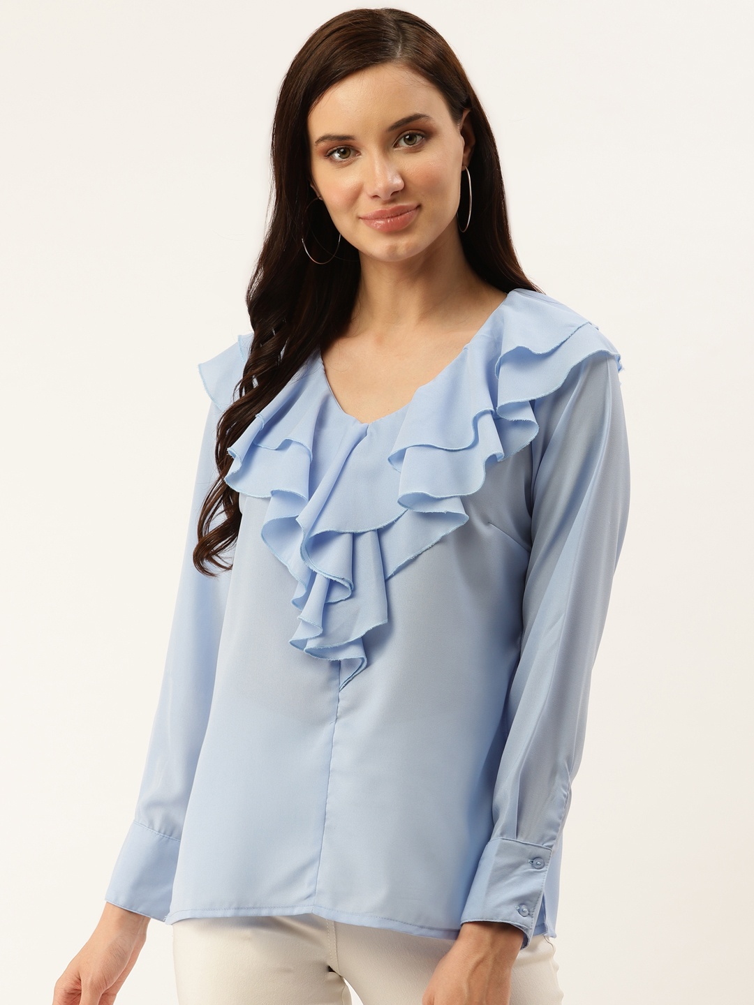 

plusS Women Blue Solid Top