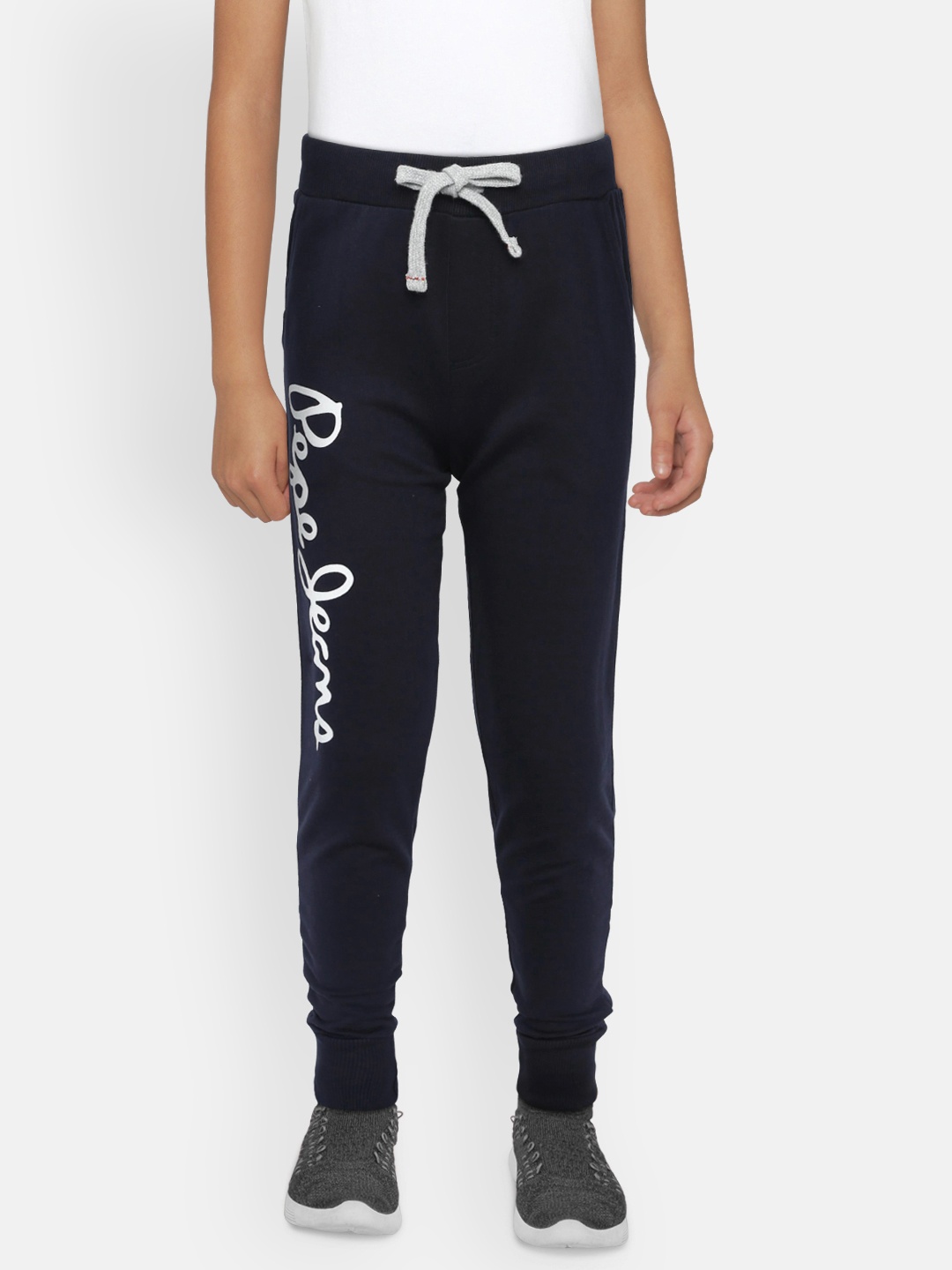 

Pepe Jeans Boys Navy Blue Printed STEPHEN IP Joggers